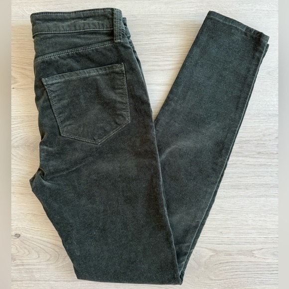 L'AGENCE Denim - L’Agence Brushed Velvet Green Denim Pants Skinny Size 25
